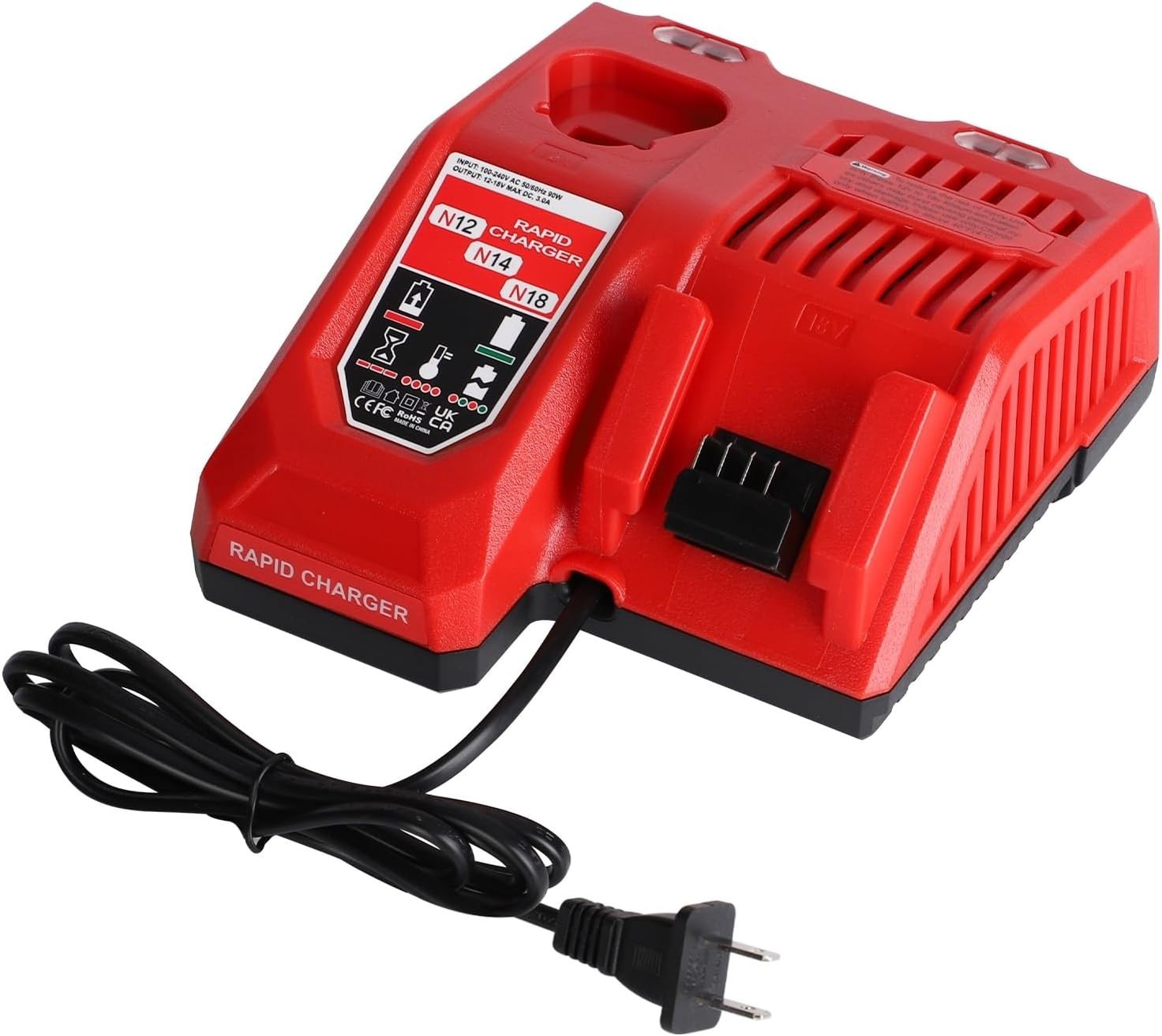 Rapid Charger for Milwaukee 12V-18V Lithium Battery for M12 for M18 48-59-1812