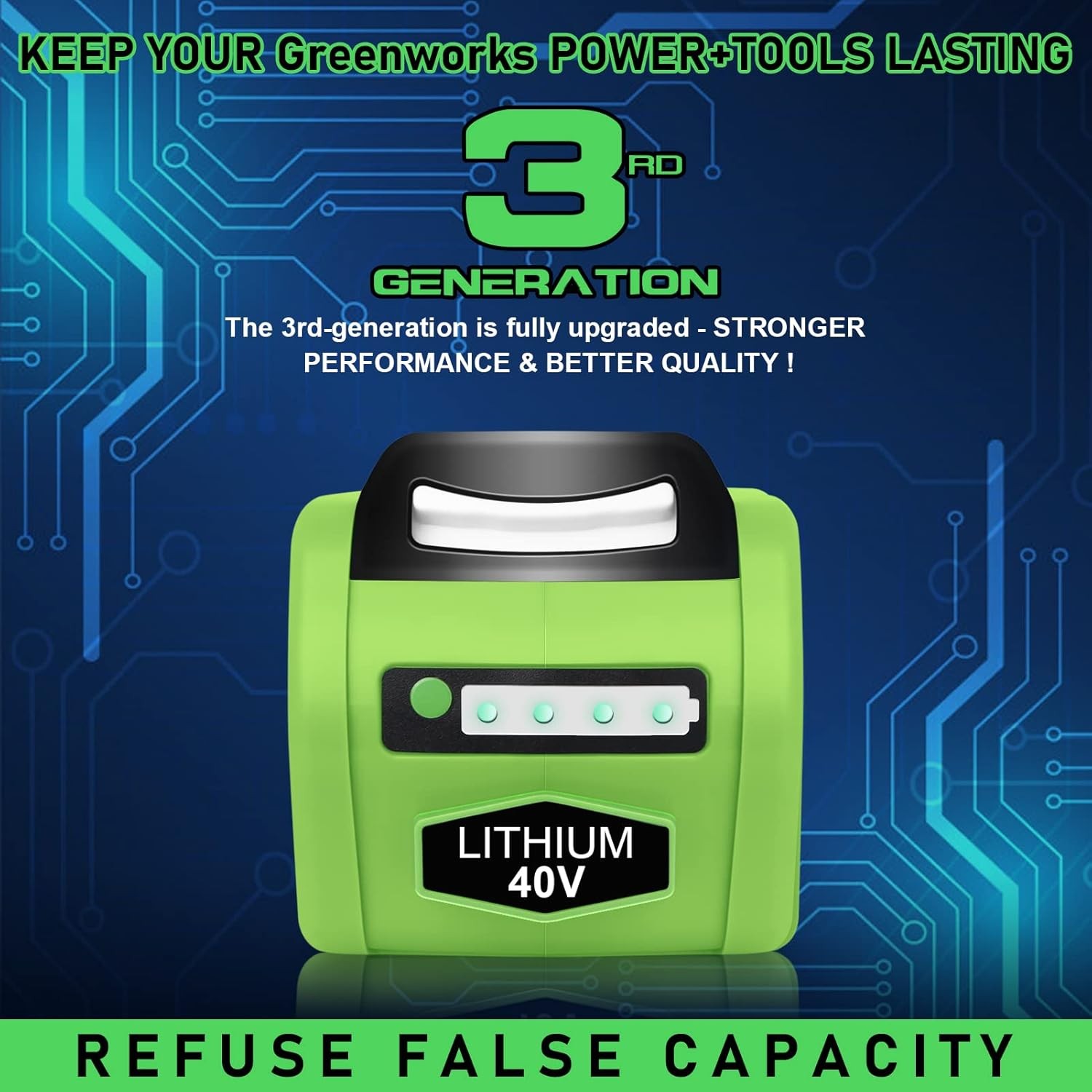 For Greenworks 40V G-MAX Lithium Battery 29462 29482 29252 29472 Battery/Charger