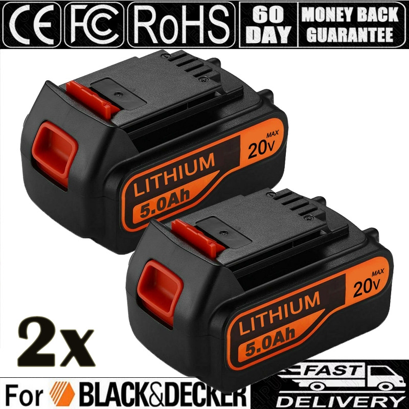 2x 5.0Ah 20V LB2X4020 Battery FOR Black and Decker 20V MAX Lithium LBXR20 LBX20