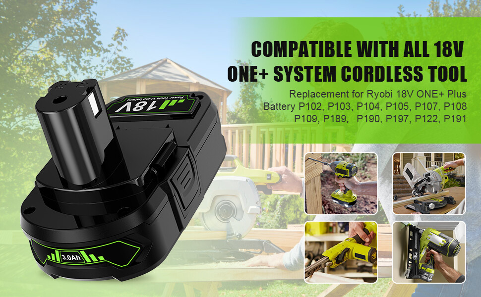 2Pack For RYOBI P107 P108 18V One Plus High Capacity Battery 18Volt Lithium-Ion