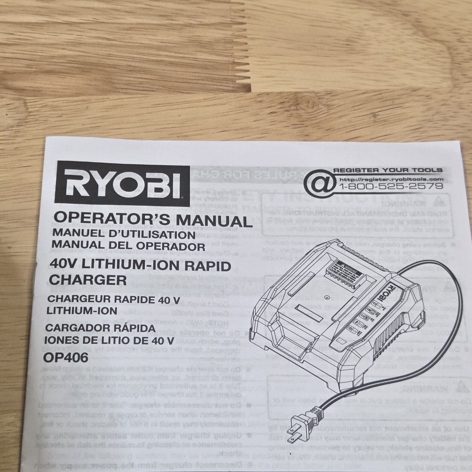 OEM Ryobi 40V Lithium-Ion Rapid Charger OP406 / OP40 6VNM 295W Brand New Unused