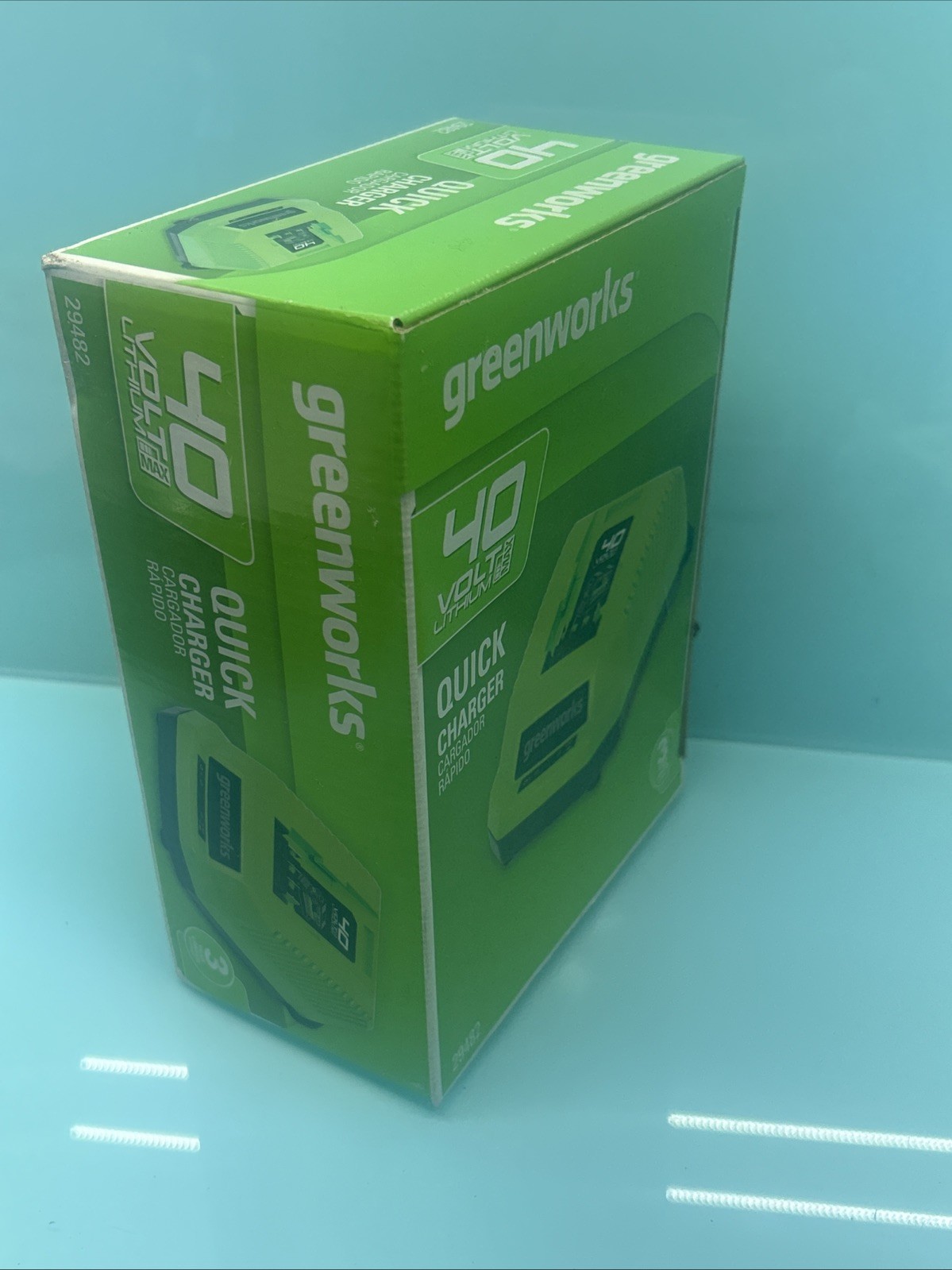 GreenWorks 40V Lithium-Ion Battery Quick Charger Model 29482 Green New In Box