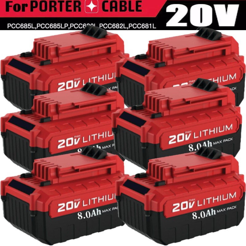 20V for Porter Cable 8.0Ah Lithium-ion Battery MAX PCC685L PCC680L NEW
