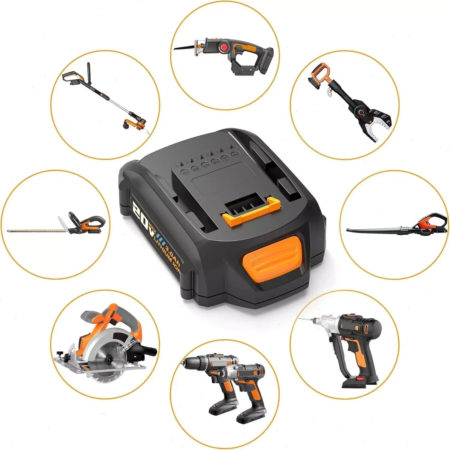 2PACK 8.0Ah For WORX 20V MAX Extend Lithium-Ion Battery WA3525 WA3575 WA3520 4AH