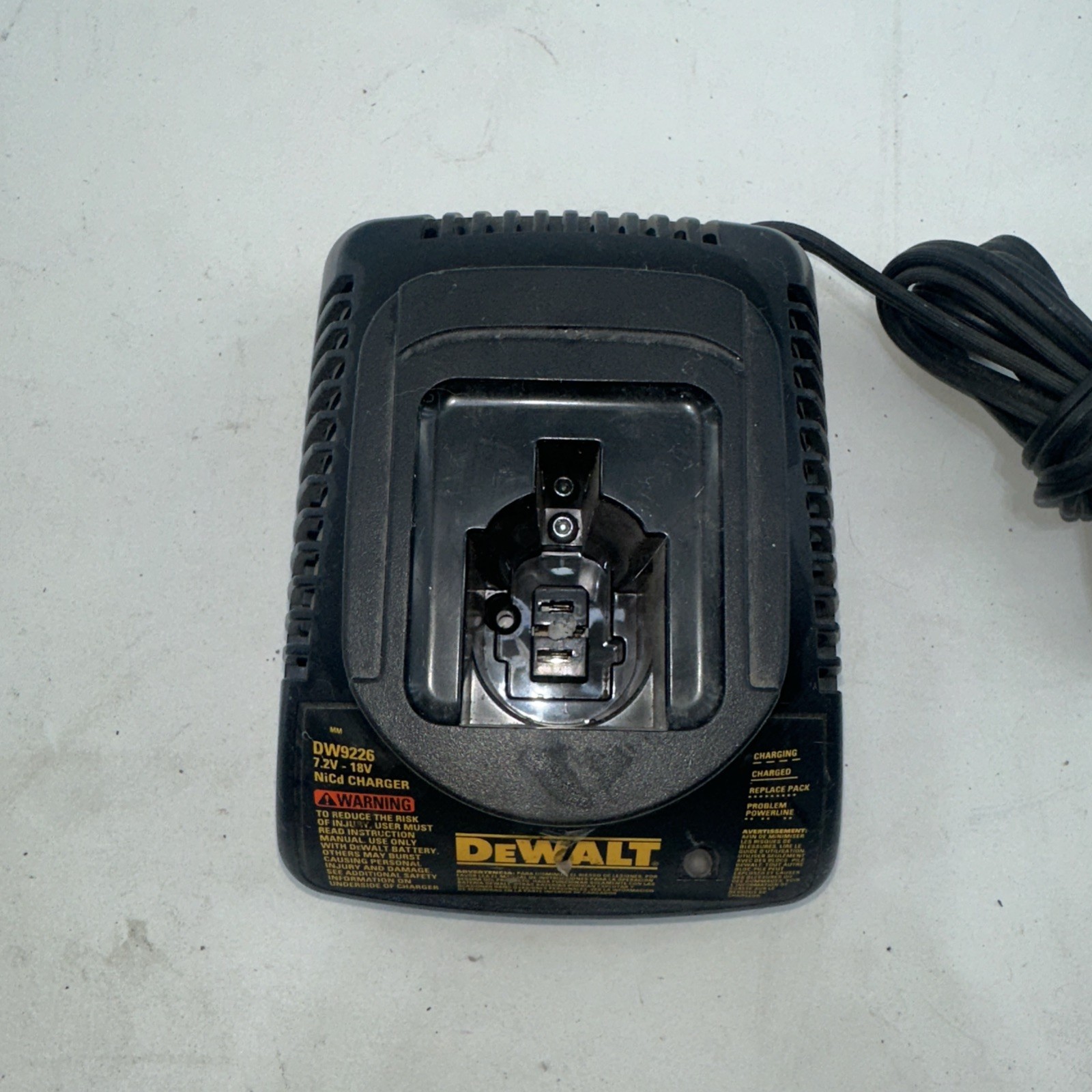 DeWalt Battery Charger Model DW9226 7.2-18 Volt Pre-Owned Battery Not Included