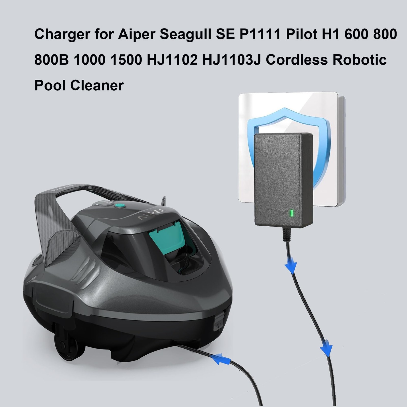 for Aiper Seagull SE Charger 12.6V Pool Vacuum AC DC Adapter Power Cord…