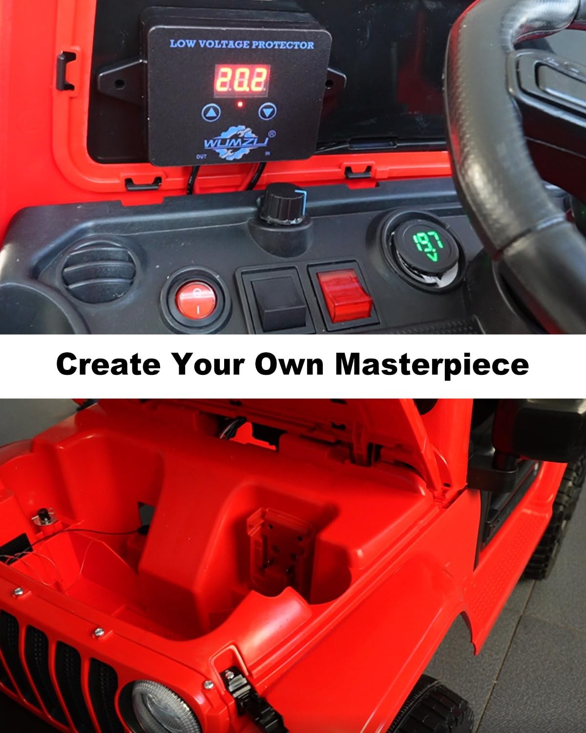 Power Wheel Battery Adapter Converter Kit Fit for Milwaukee M18 18V Red