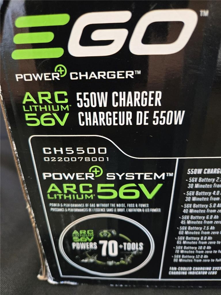 = EGO 550W Power Charger CH5500 550W POWER+ Rapid Charger + Batteries