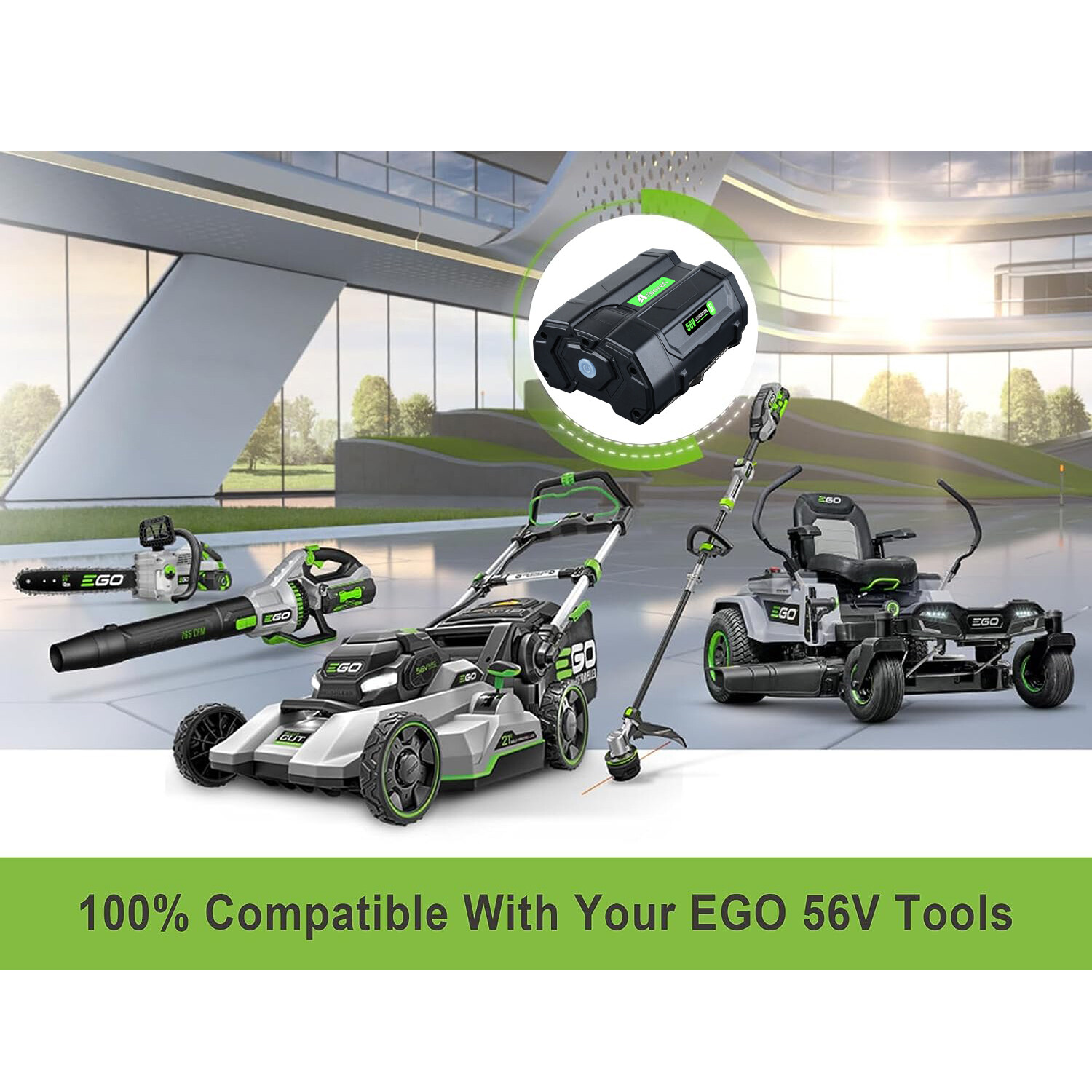 2pack 56V 5Ah For EGO Power Li-ion Battery+ BA4200 BA2800T LB4800 W/ Fuel Gauge