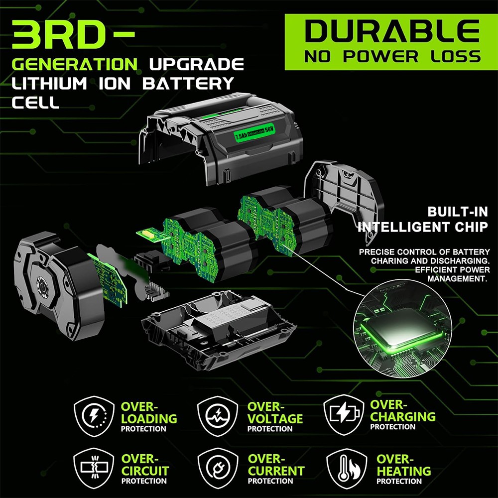 56V Battery 5 Ah For EGO POWER 56volt BA1400T BA4200 BA2800 Replacement Battery