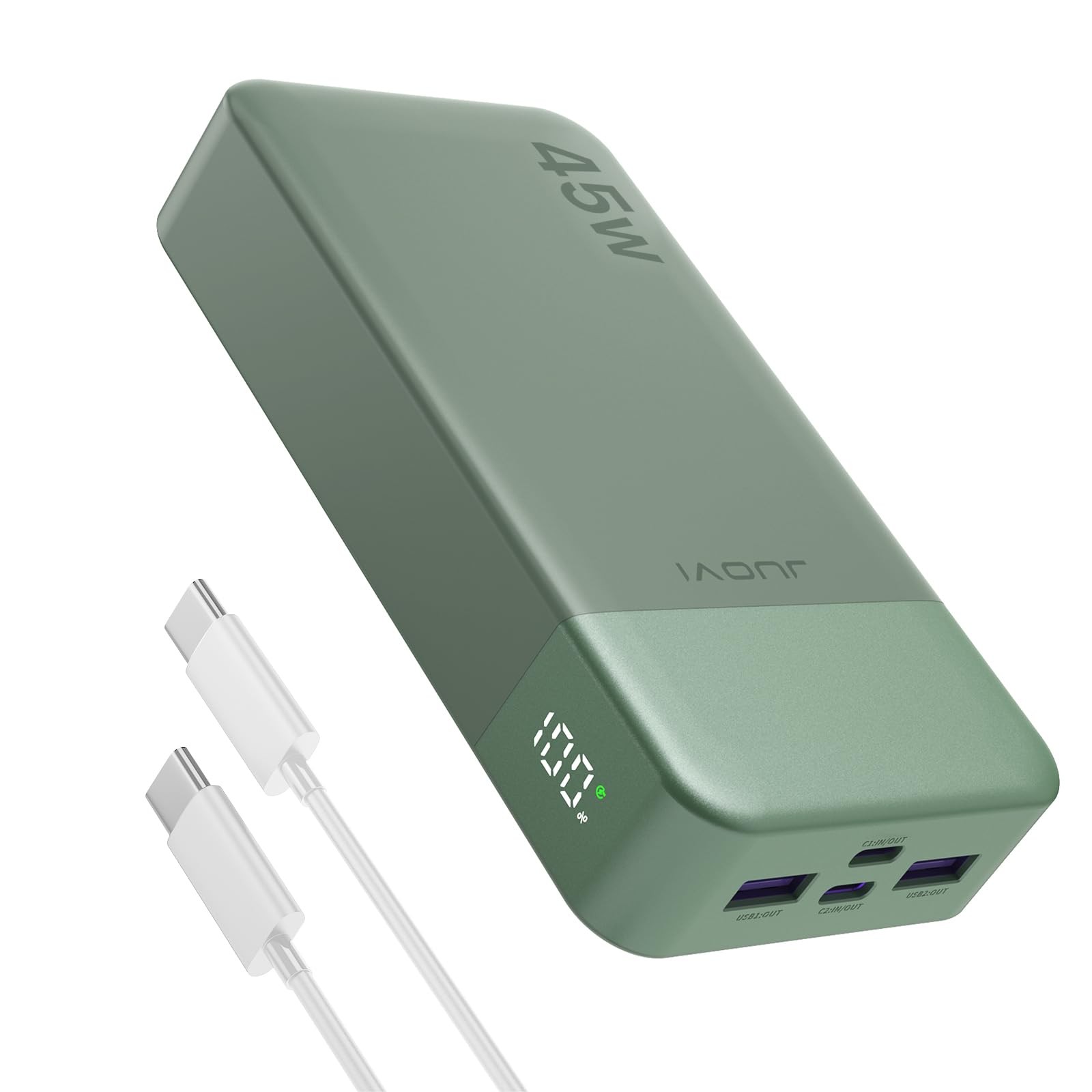 Juovi Power Bank 45W 20000Mah Portable Charger Usb C Pd Qc Charging 4-Port2C2A