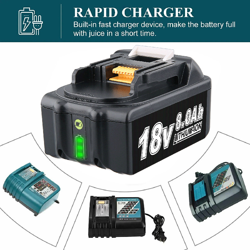 1 Pack 8.0AH For MAKITA 18V LXT LITHIUM ION BL1860 BL1830 BL1850 BL1860B BATTERY