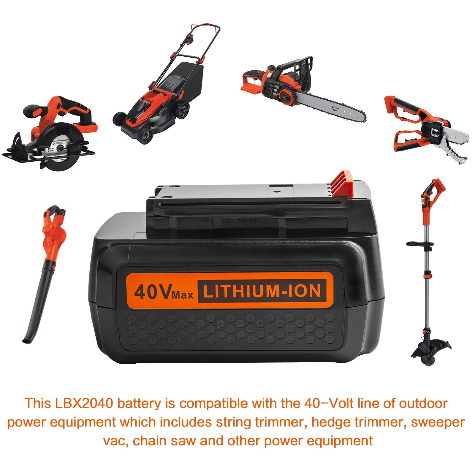 Tree.Nb 40V 3.0Ah Replacement Black And Decker 40V Lithium Battery Lbx2040