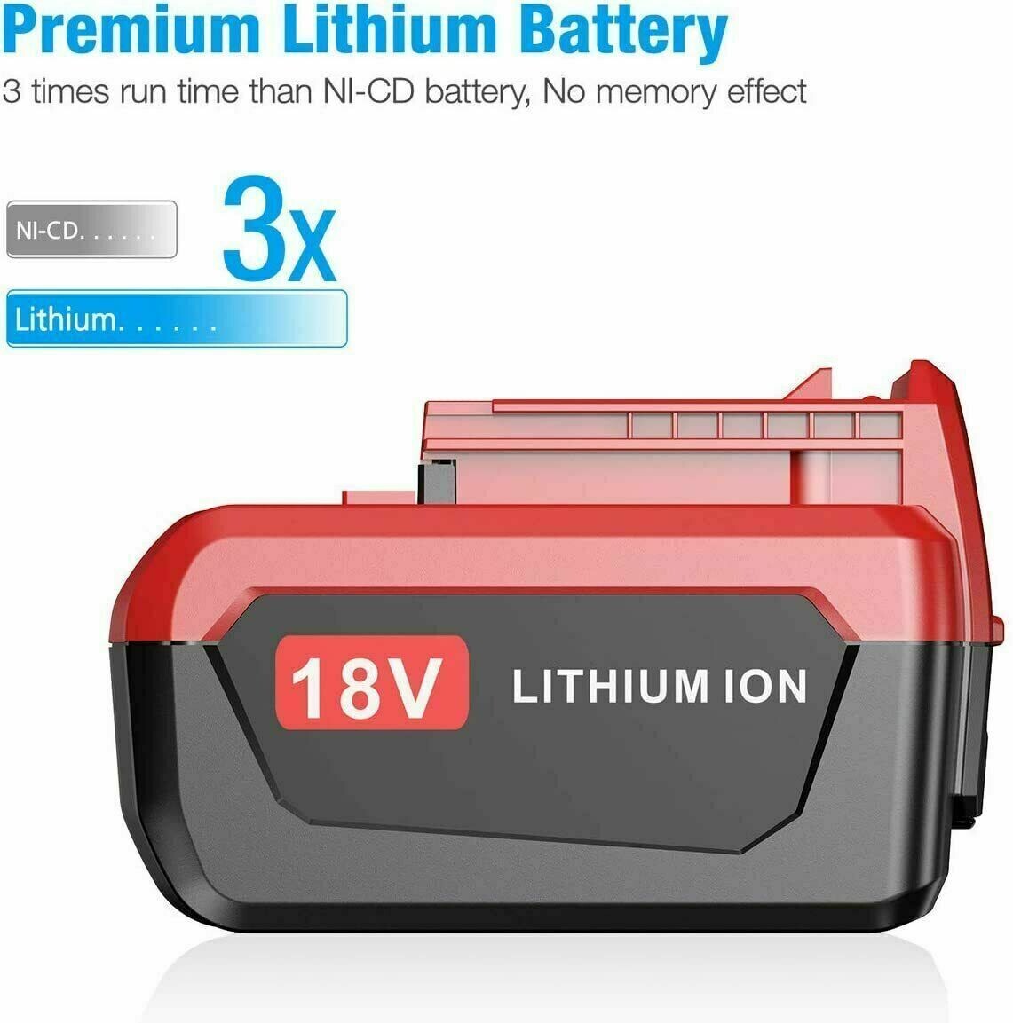 18V 6.0Ah Battery & PCXMVC Fast Charger For Porter Cable 18 Volt PC18B PC18BLX