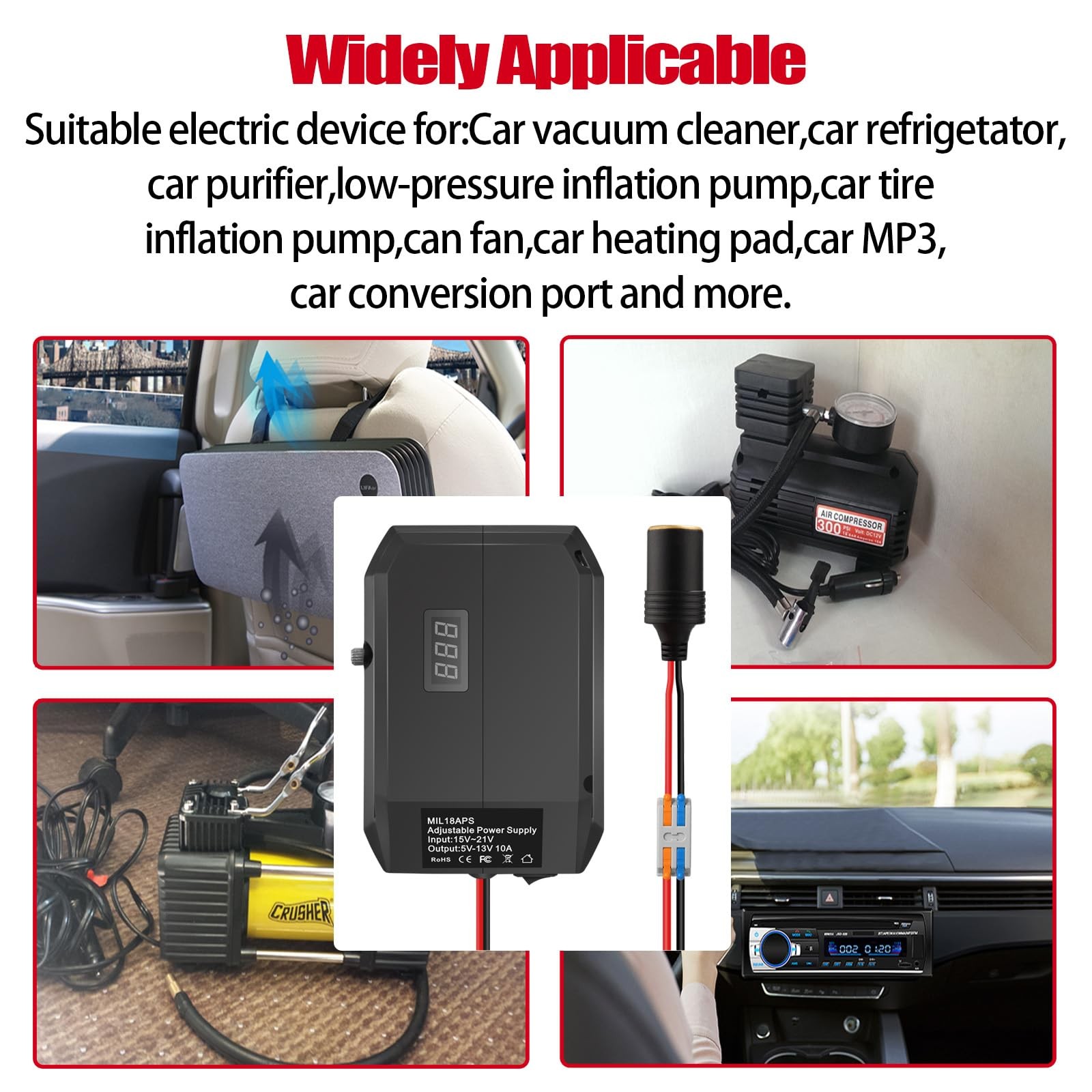 Fybemax for Milwaukee M18 18V to 12V Step Down Power Wheels Battery Black