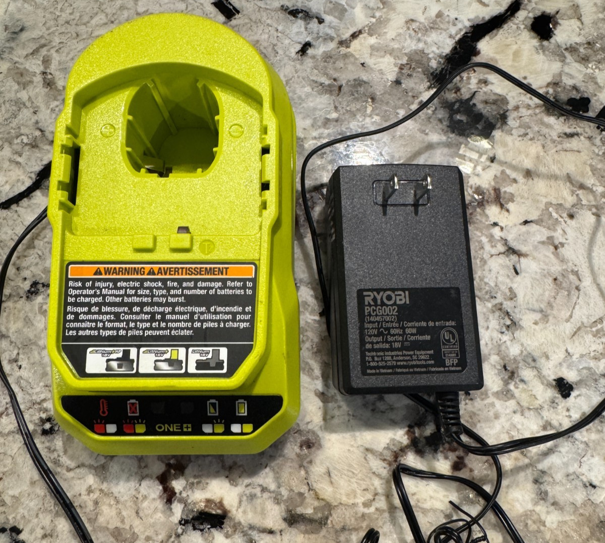 RYOBI ONE+ 18V Lithium-Ion Charger, PCG002
