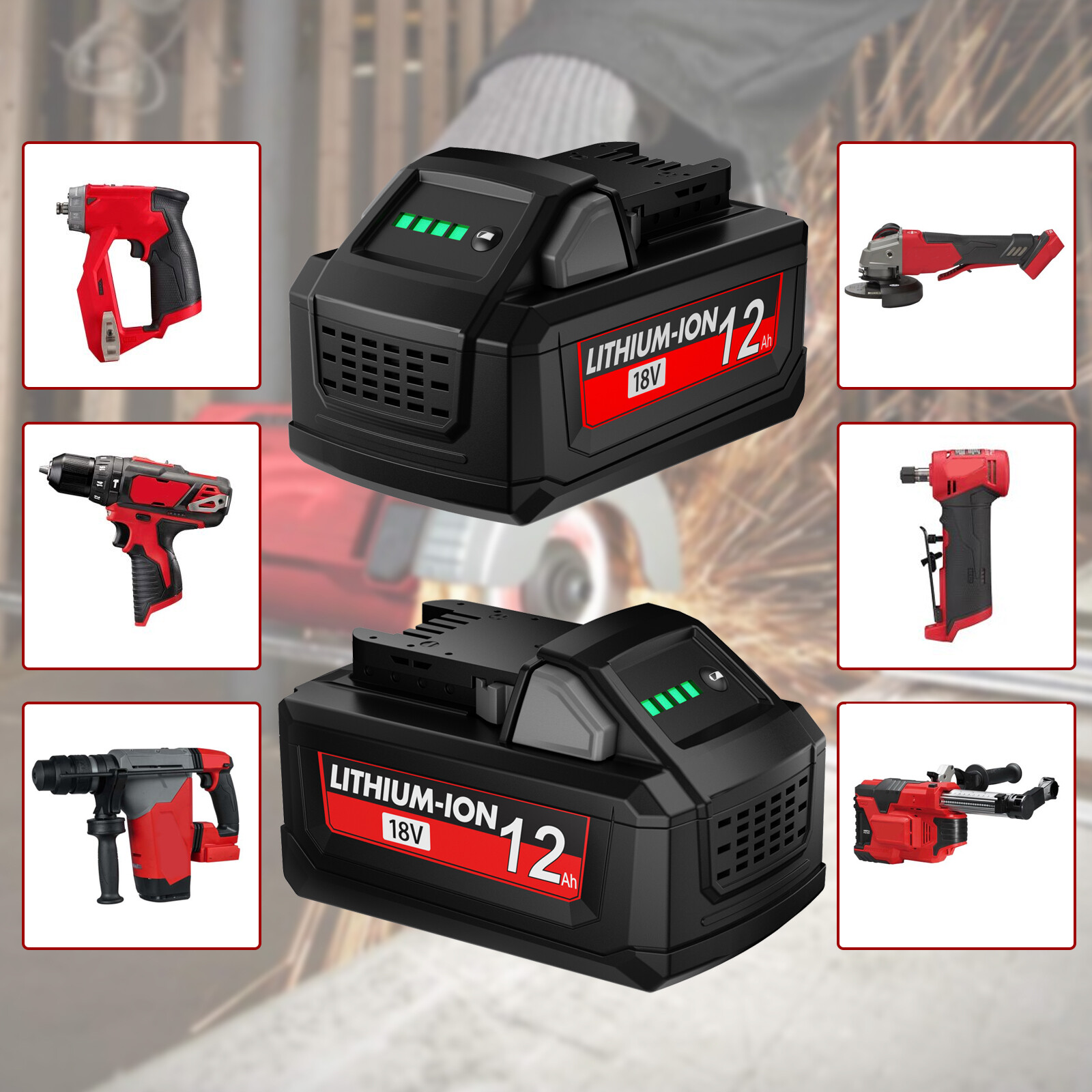 For Milwaukee for M18 Lithium 6.0AH Extended Capacity Battery 48-11-1860 1-4x US