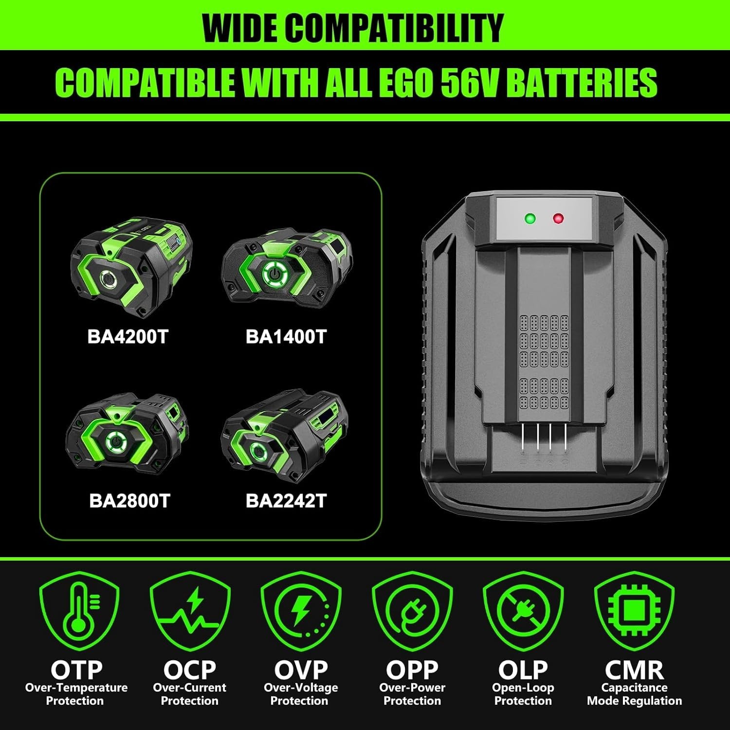 Reliable Fast Charging for EGO 56V Batteries – Compatible with Various Models