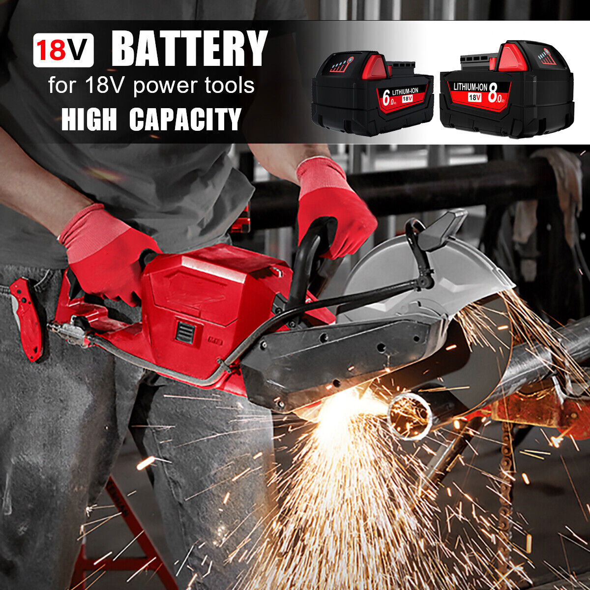 2x 18V 5.0Amp FOR Milwaukee 48-11-1812 M18 FUEL Lithium-Ion High Output Battery