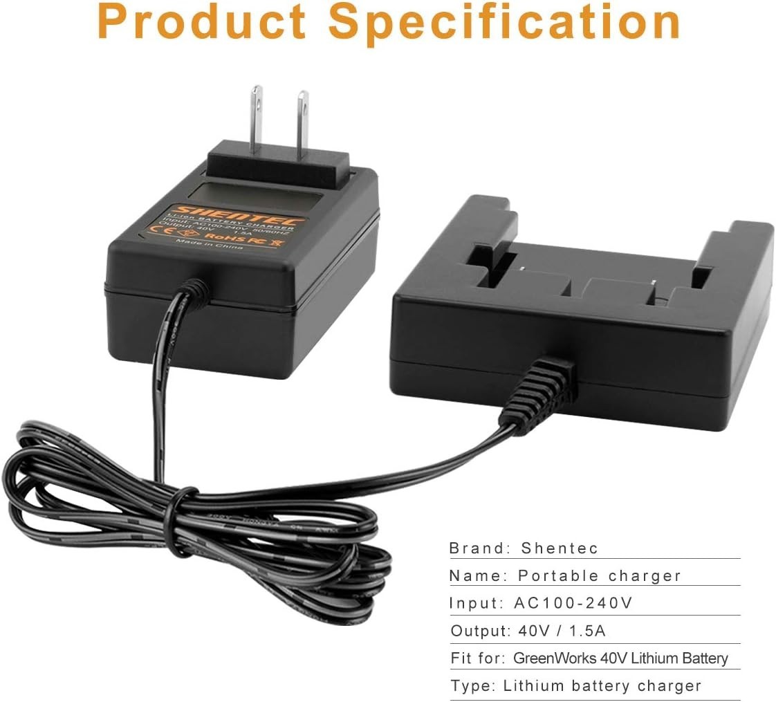 40V Li-ion Charger 29482 Compatible with GreenWorks