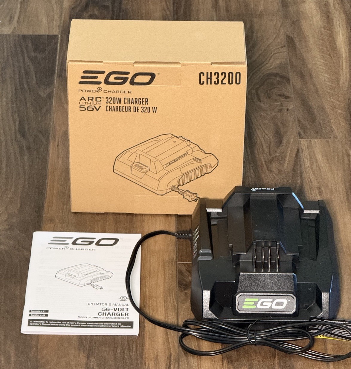 EGO Genuine OEM Power+ CH3200 320W 56-Volt Lithium-ion Charger Brand New In Box