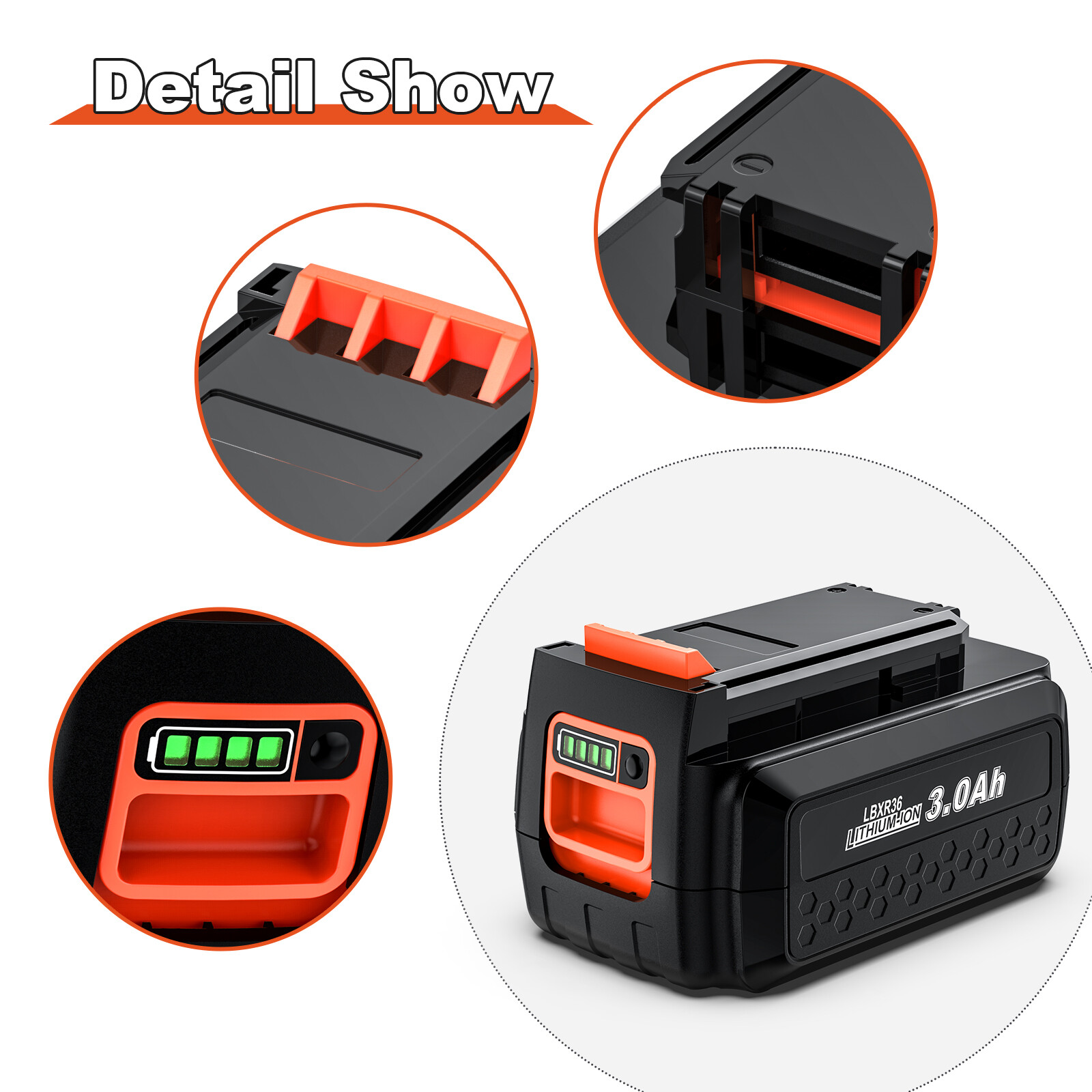 40V For Black and Decker 40 Volt Max Lithium 3AH Battery LBX2040 LBXR36 LST136
