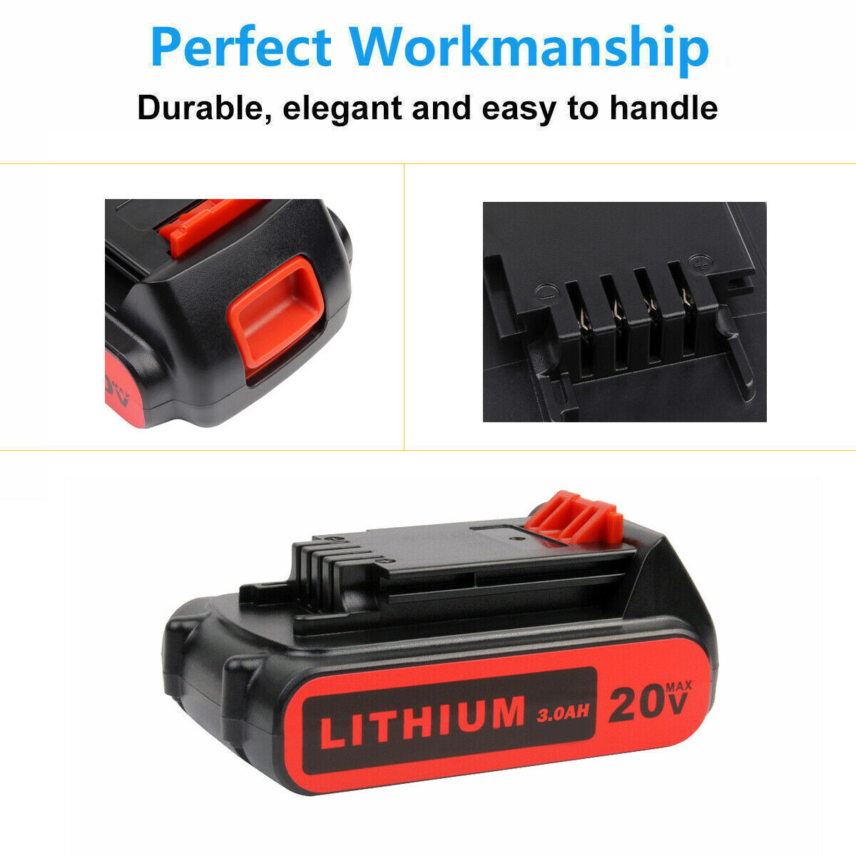 20V Replacement for Black Decker Lithium LBXR20 LB20 LBX20 Battery /Charger