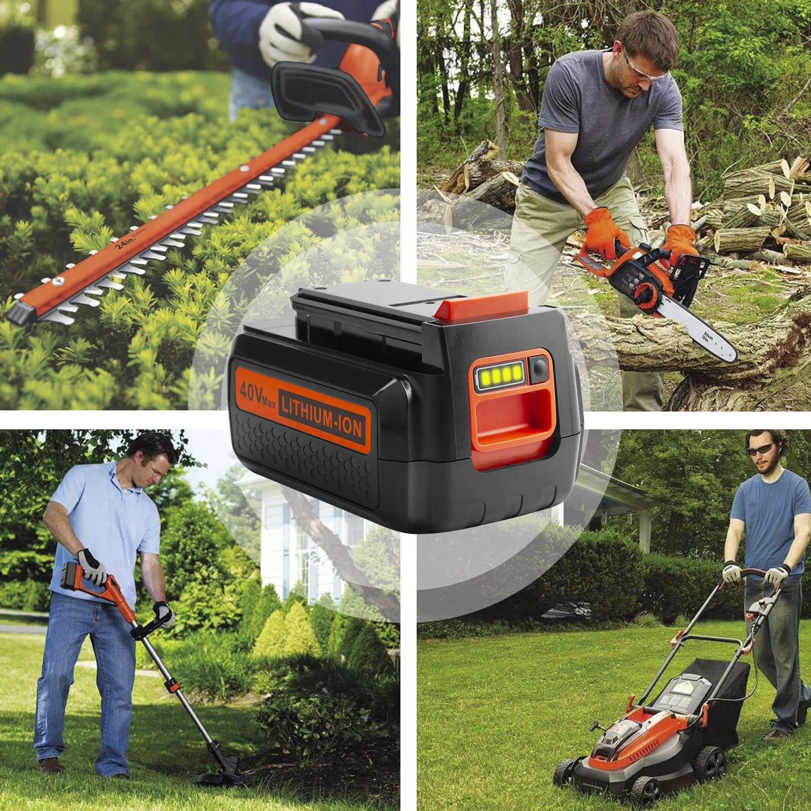 Tree.Nb 40V 3.0Ah Replacement Black And Decker 40V Lithium Battery Lbx2040