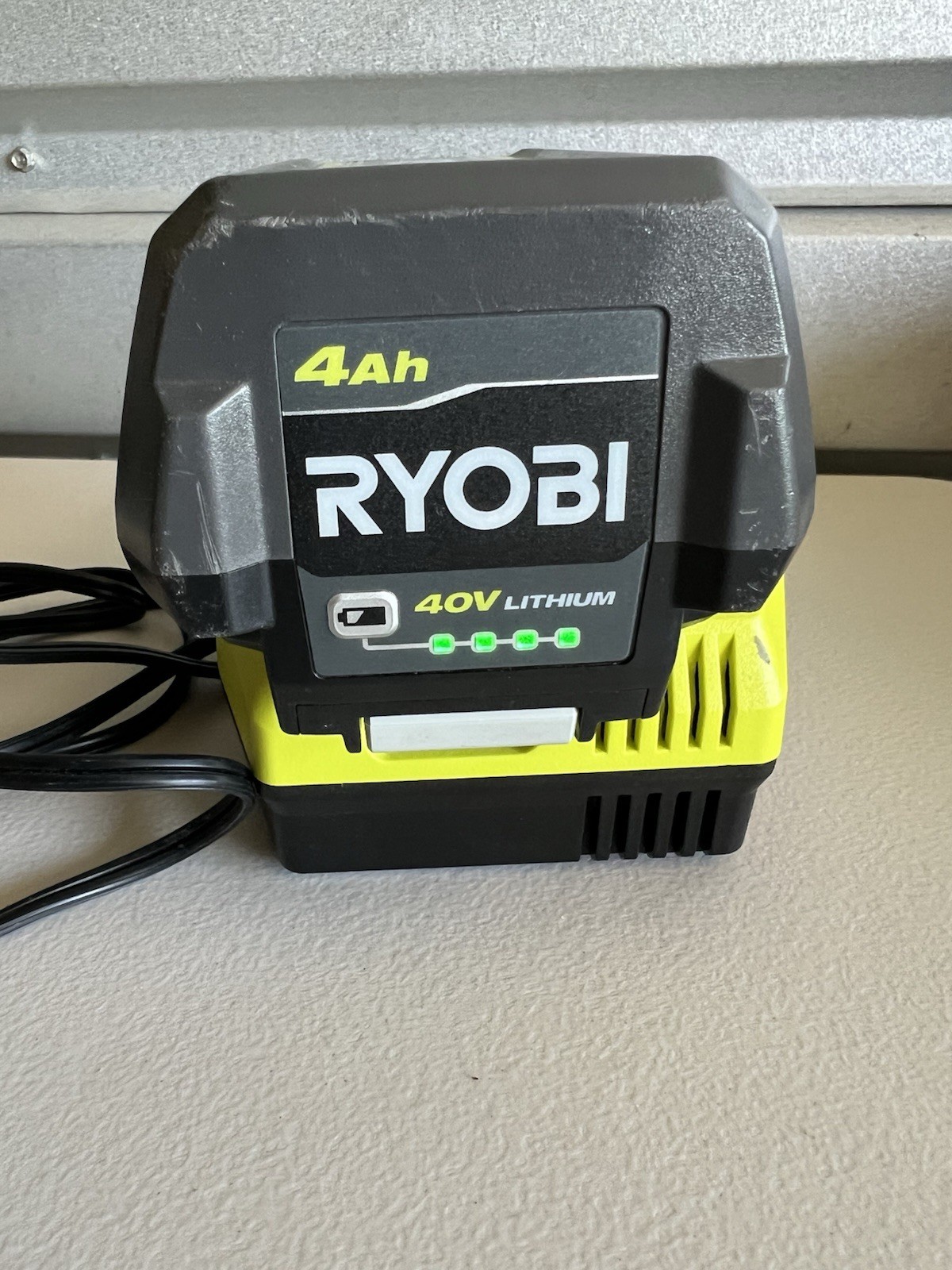 Ryobi OP408VNM 40V Lithium-Ion Charger -With Battery OP40204VNM Pre-owned