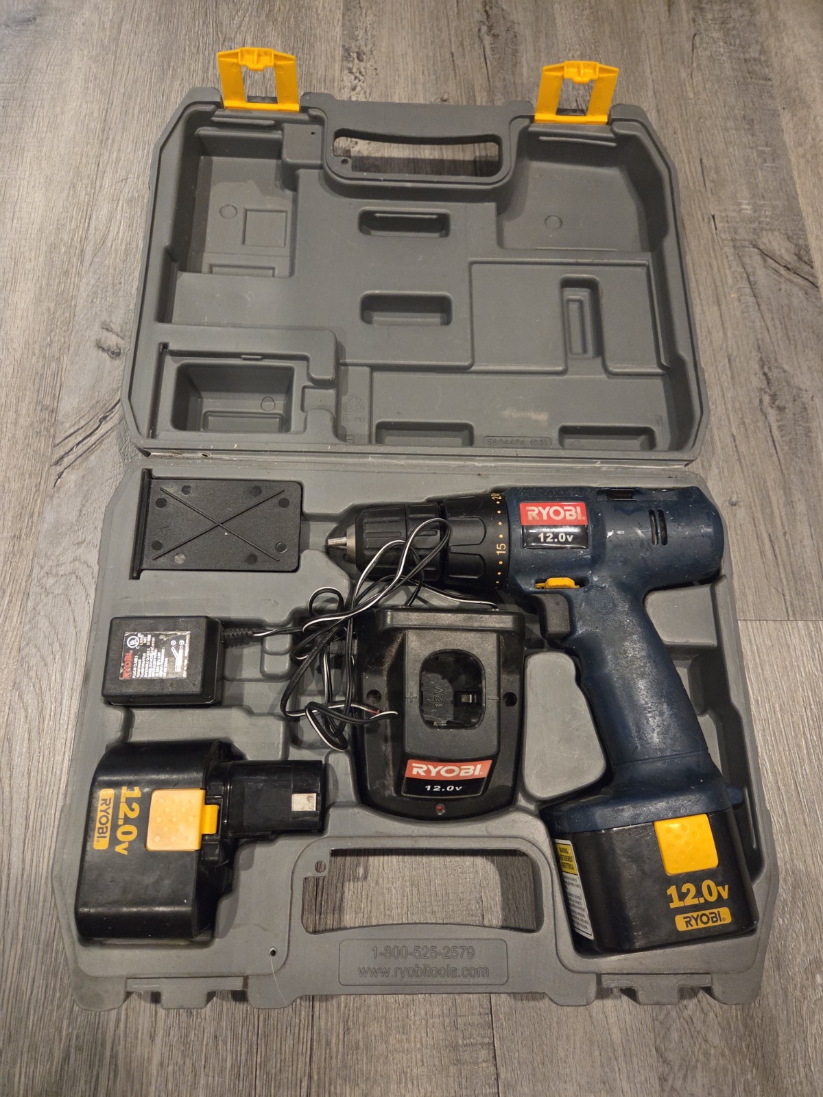 Ryobi HP1202M 12.0v Drill Driver Charger 1411135 & Two 1311148 Battery Packs SET