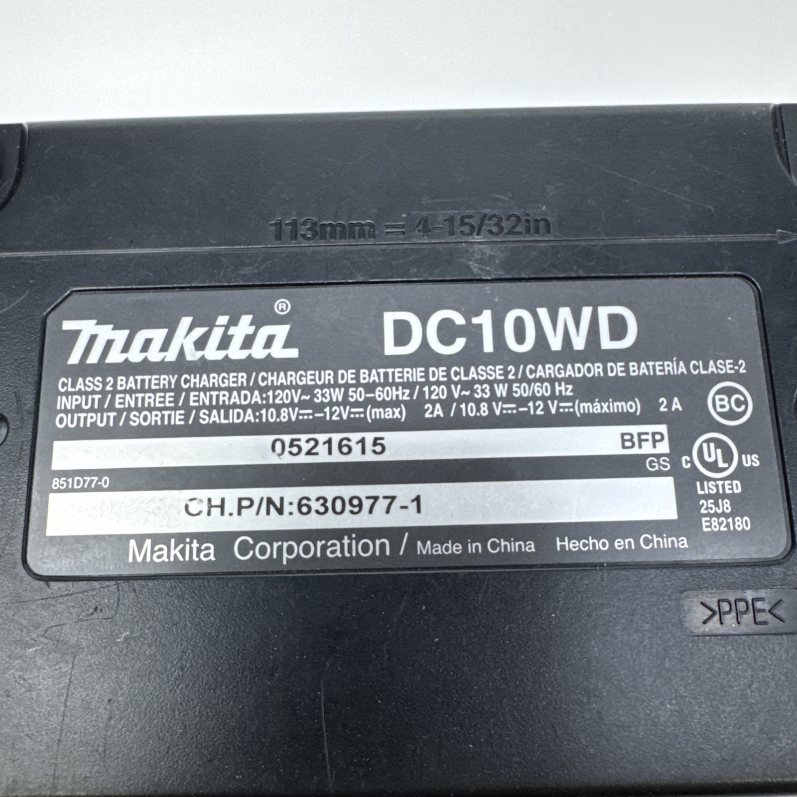 Makita DC10WD CXT 12V Li-Ion Charger, Black/Blue (Tested)