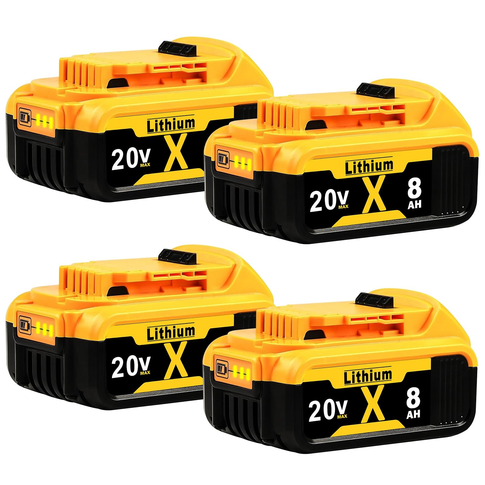Totoplus Replacement For Dewalt 20V Max Battery 8.0Ah Lithium Batteries