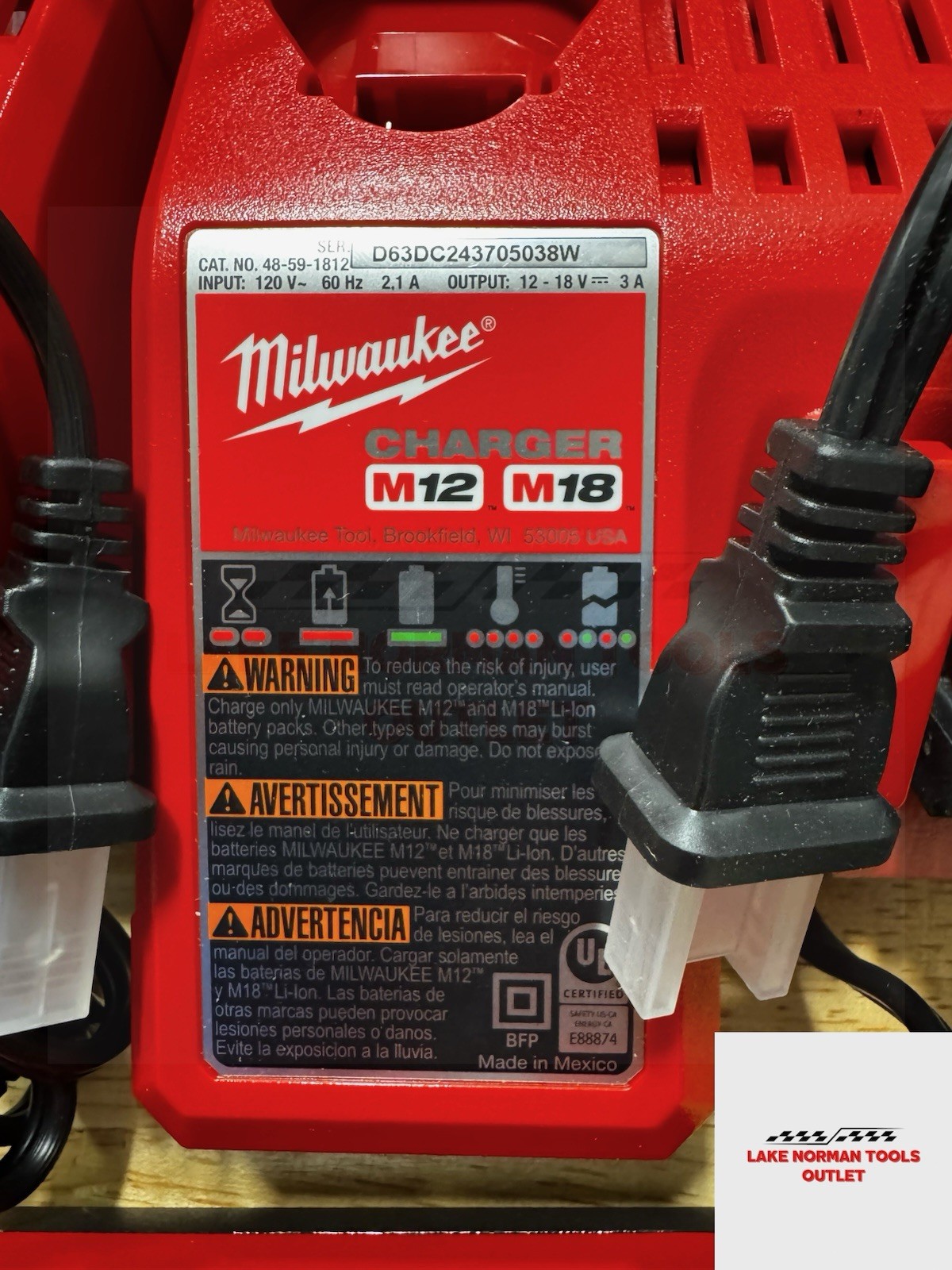 5 Pack NEW Milwaukee M12/M18 Battery Charger GENUINE OEM 48-59-1812 18V 12V