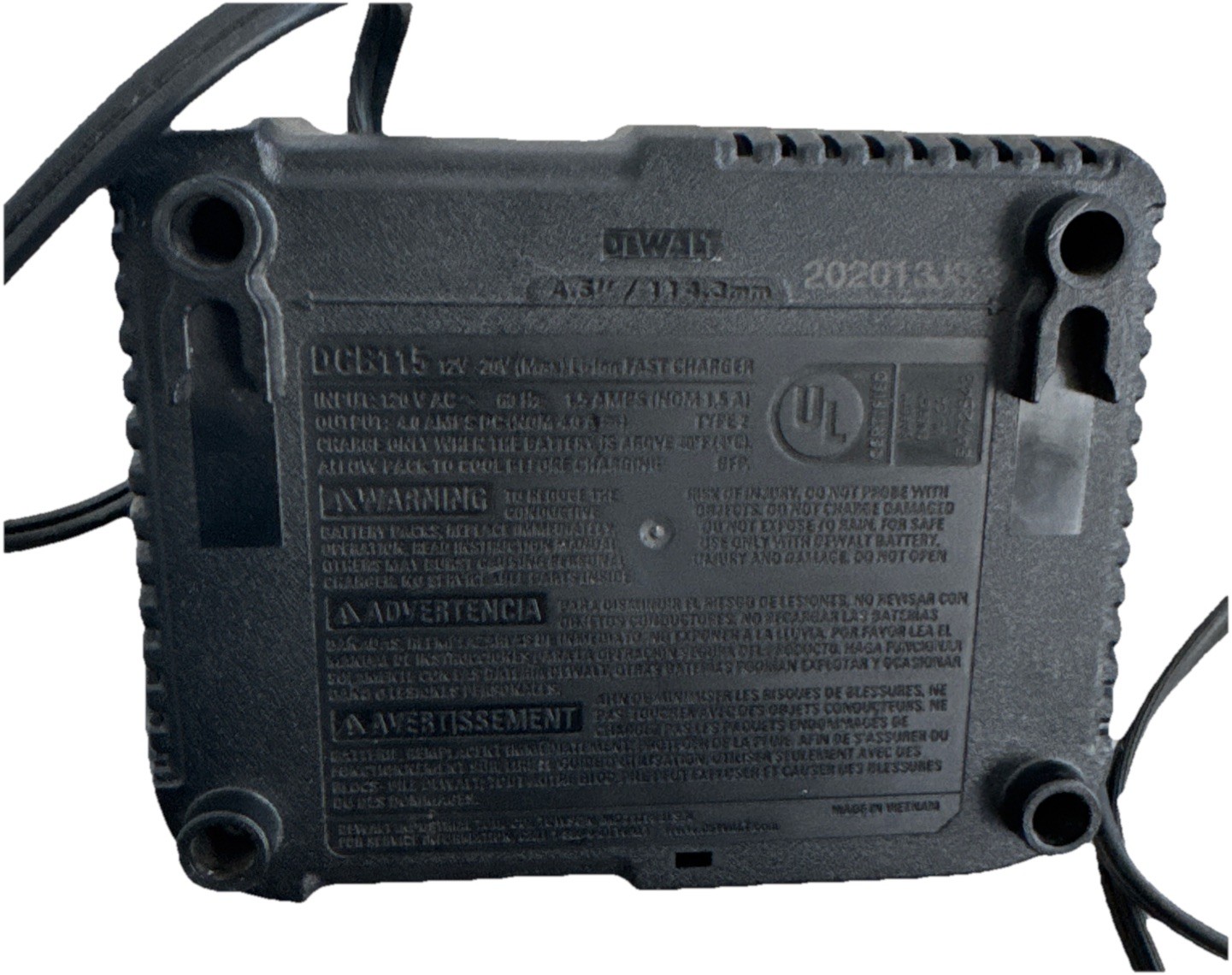 DeWalt DCB115 Battery Charger 12V / 20V Max Lithium Ion Li-Ion