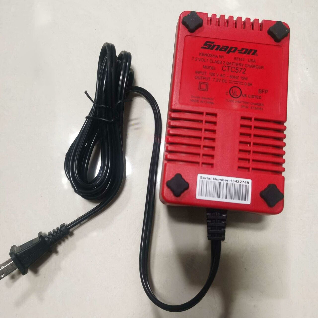 1pcs For Snap On CTC572 CTC-572 7.2V DC 0.8A 120V AC Battery Charger