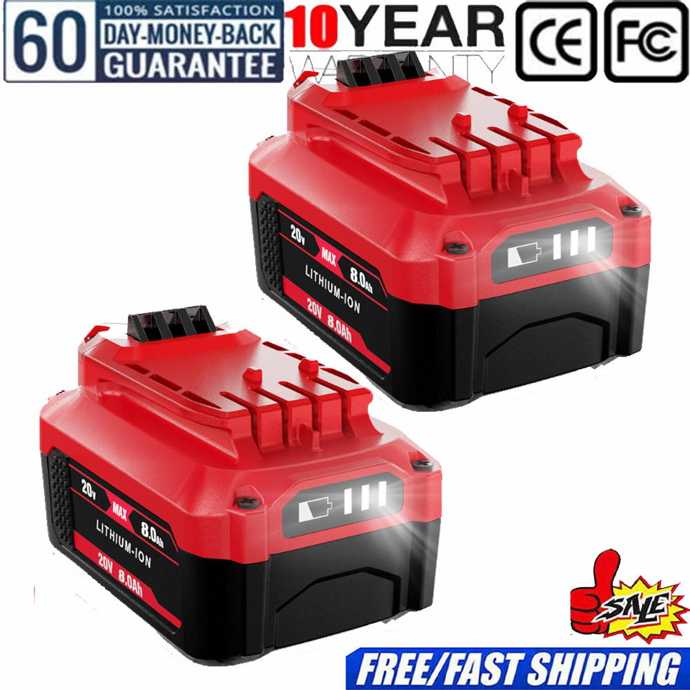 2Pack 8.0Ah For Craftsman V20 20V MAX Lithium Battery CMCB204 CMCB202 CMCB206