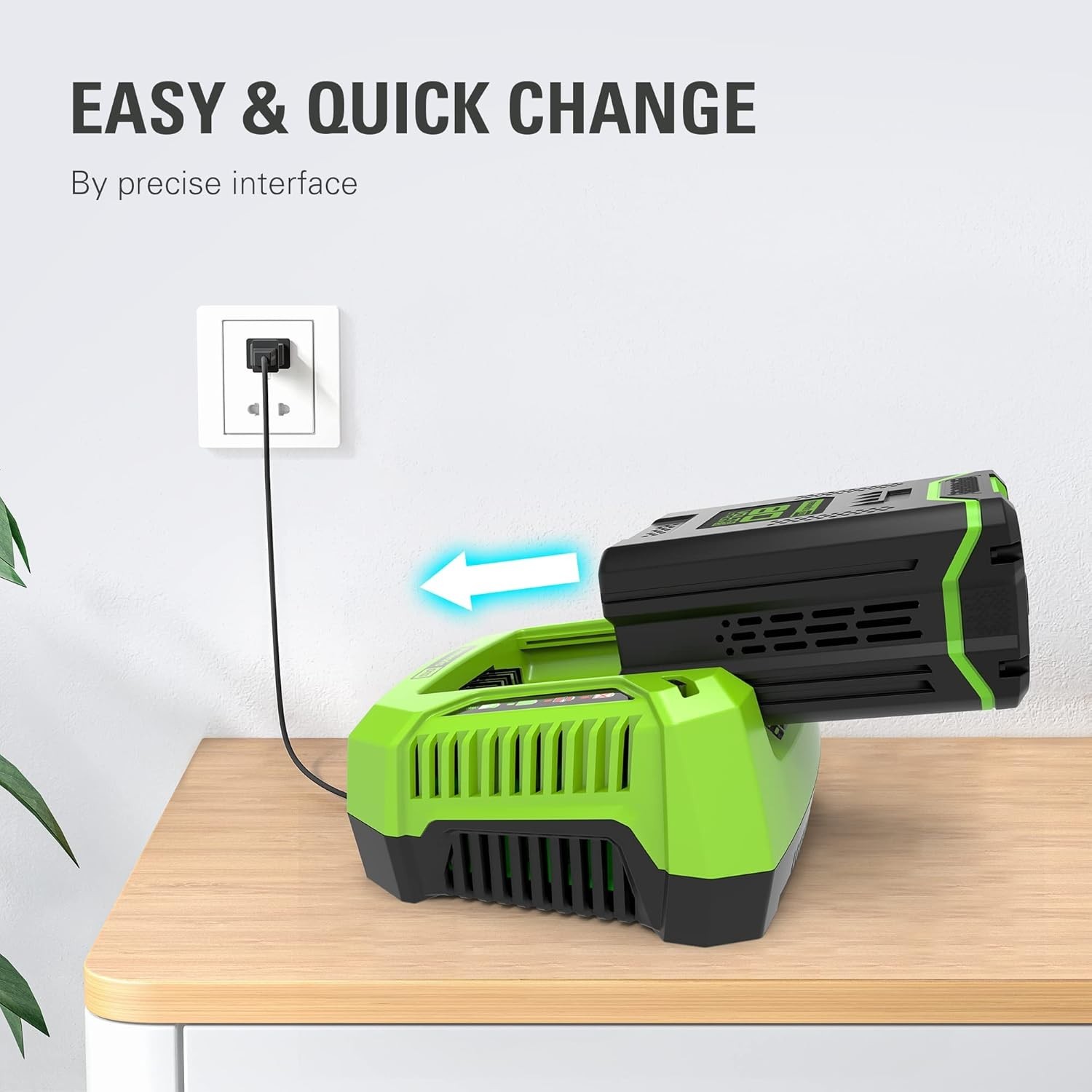 PRO 80V Rapid Charger Greenworks Lithium Ion Single Port Fast Charge