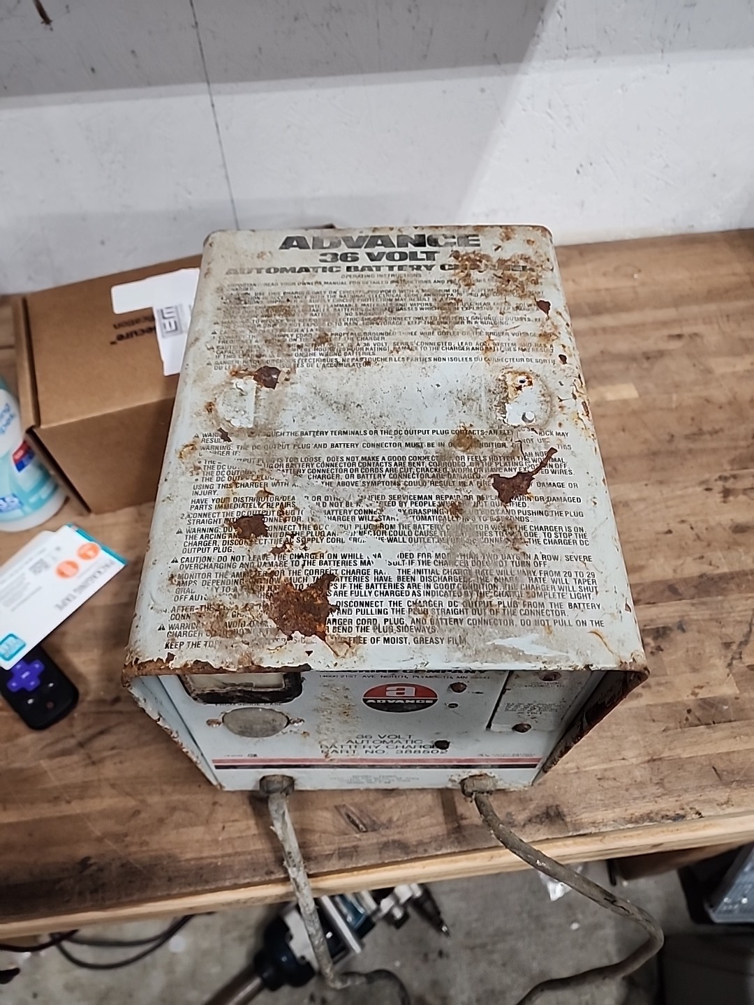 Advance 36 Volt Automatic Battery Charger 388502 As Is