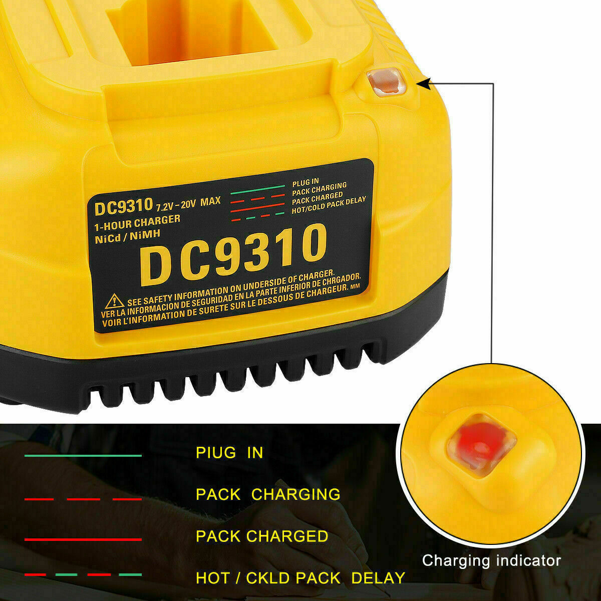 NEW Fast Battery DC9310 Charger for Dewalt 7.2V-18V XRP NiCd/NiMh DC9096 DC9098