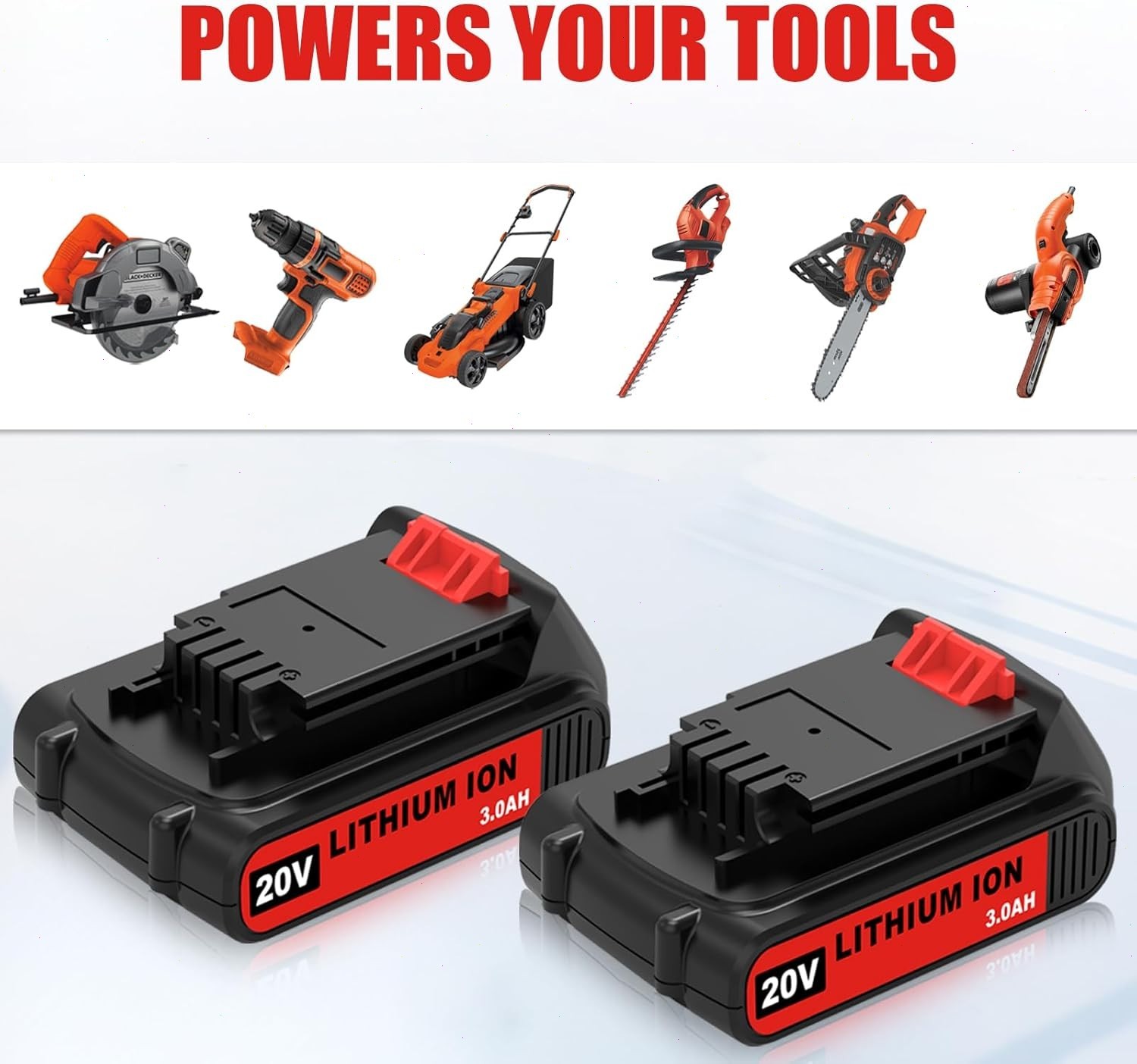 2PACK NEW 20V Lithium-ion Battery / Charger for BLACK DECKER 20 Volt LBXR20 LB20