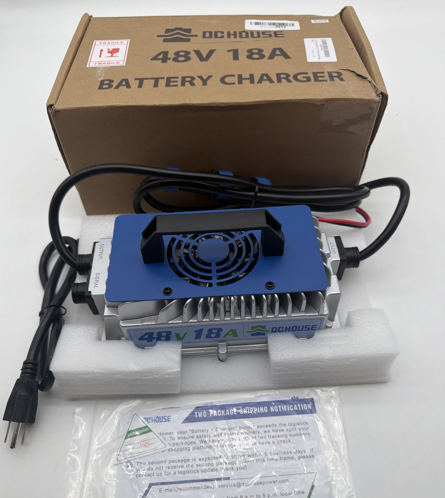 DC HOUSE 48V 18A Lithium Battery Charger, 900W Fast Charger, Charging Efficiency