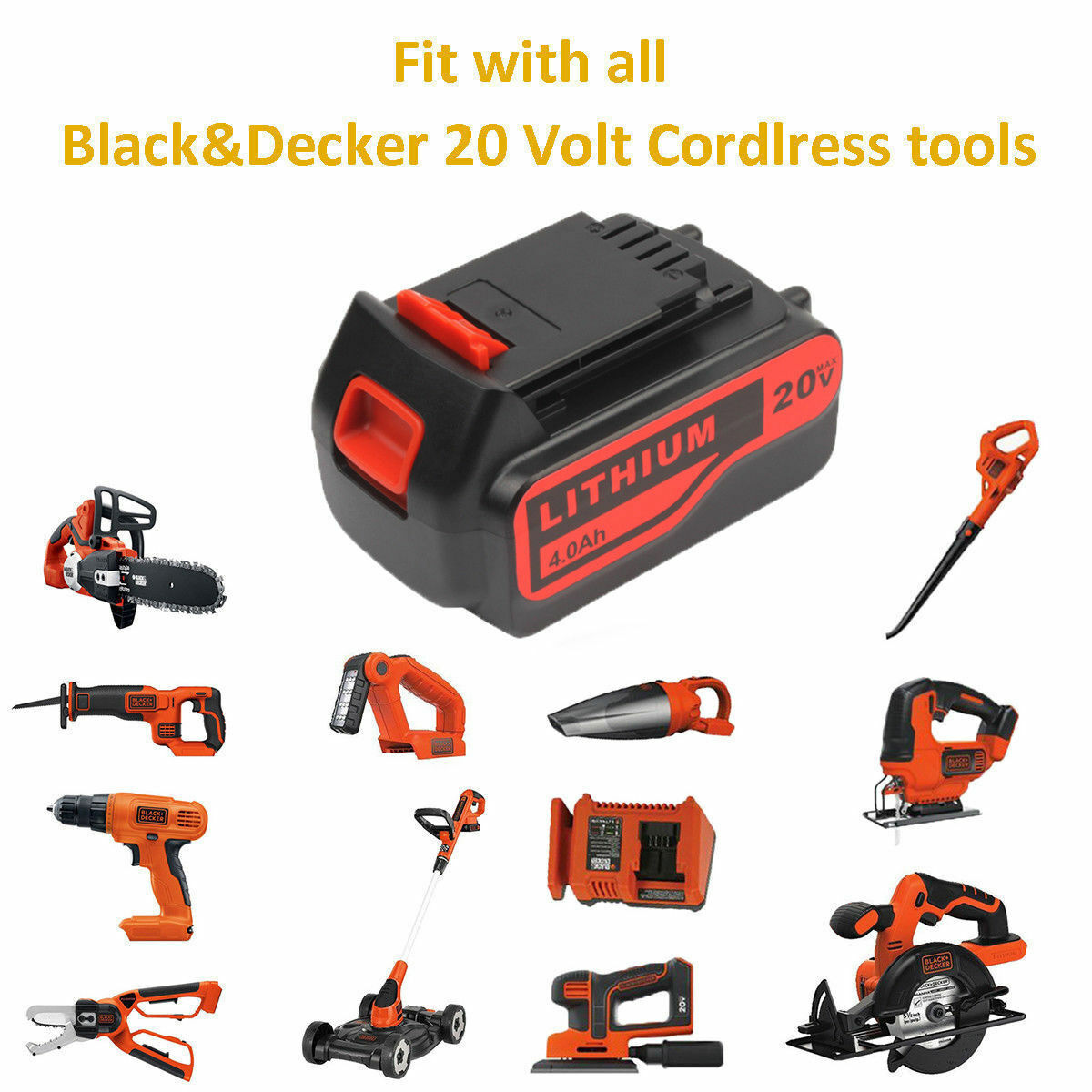2X for Black & Decker LBXR20 20V Lithium Battery 4.0Ah LB2X4020 LB20 LBXR20-OPE