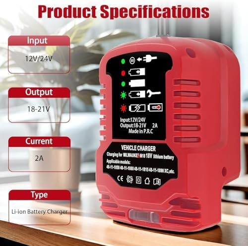 Car Battery Charger Replace for Milwaukee M-18 18V Lithium Ion Battery Charger 4