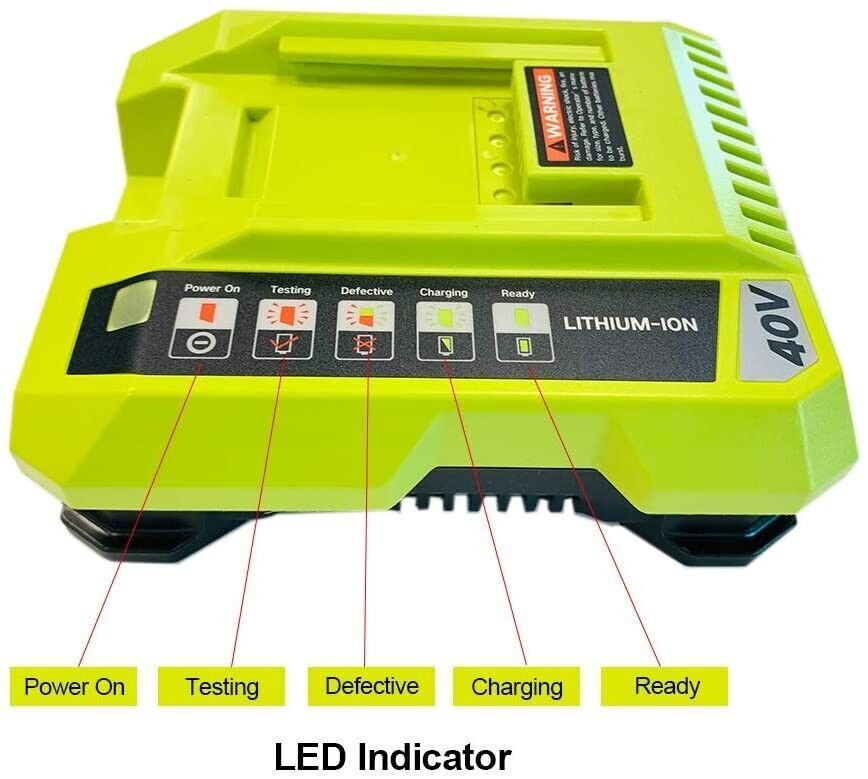 8.0Ah Battery 40 Volt for Ryobi 40V Lithium OP40602 Battery with LED / Charger