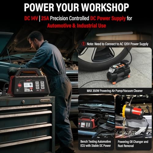 Battery Charger: 12V Fully Automatic Smart Trickle Charger, 25A Max Pro