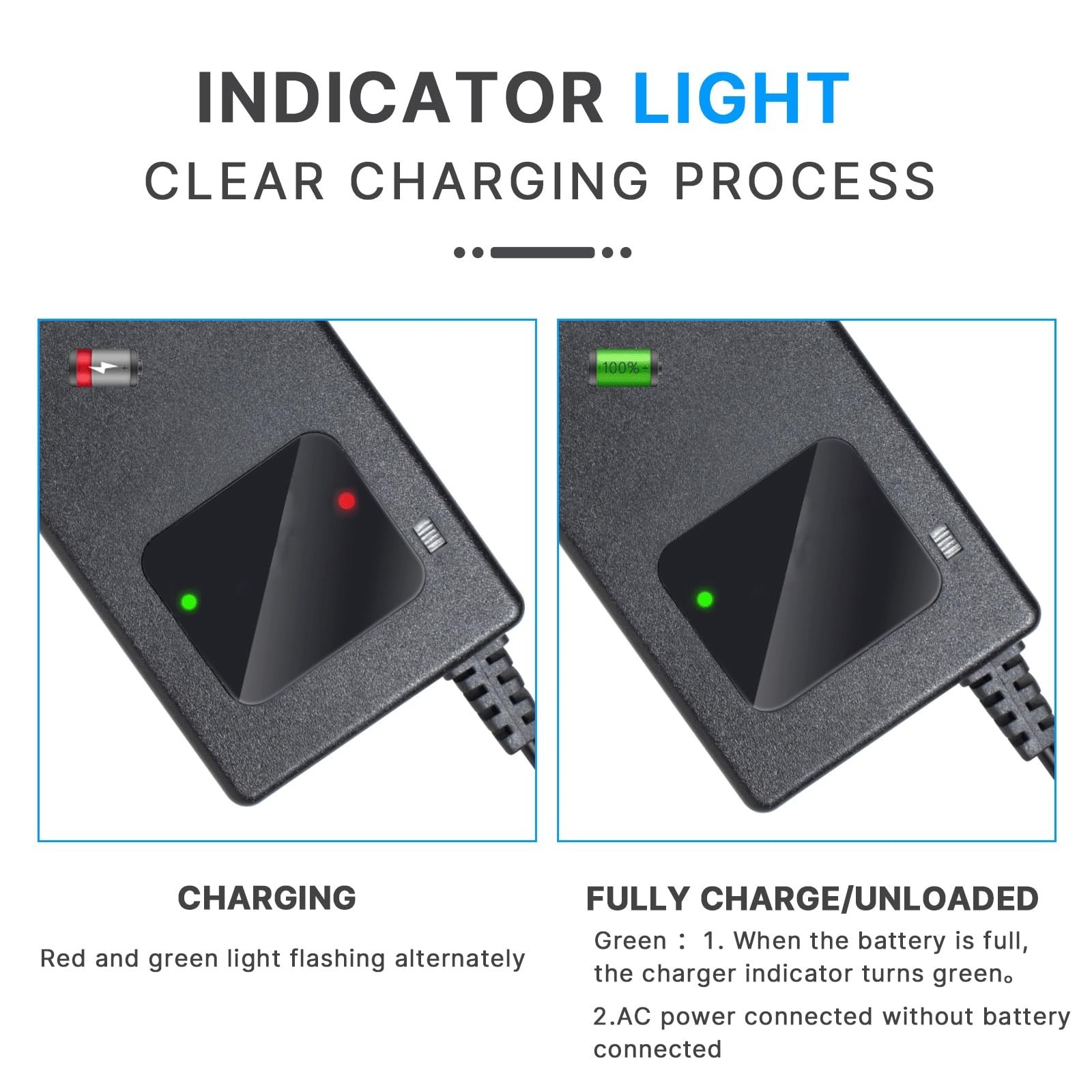 67.2V 3A Lithium Battery Charger for 60V 16S Li-ion Pack, 12mm Connector Adapter