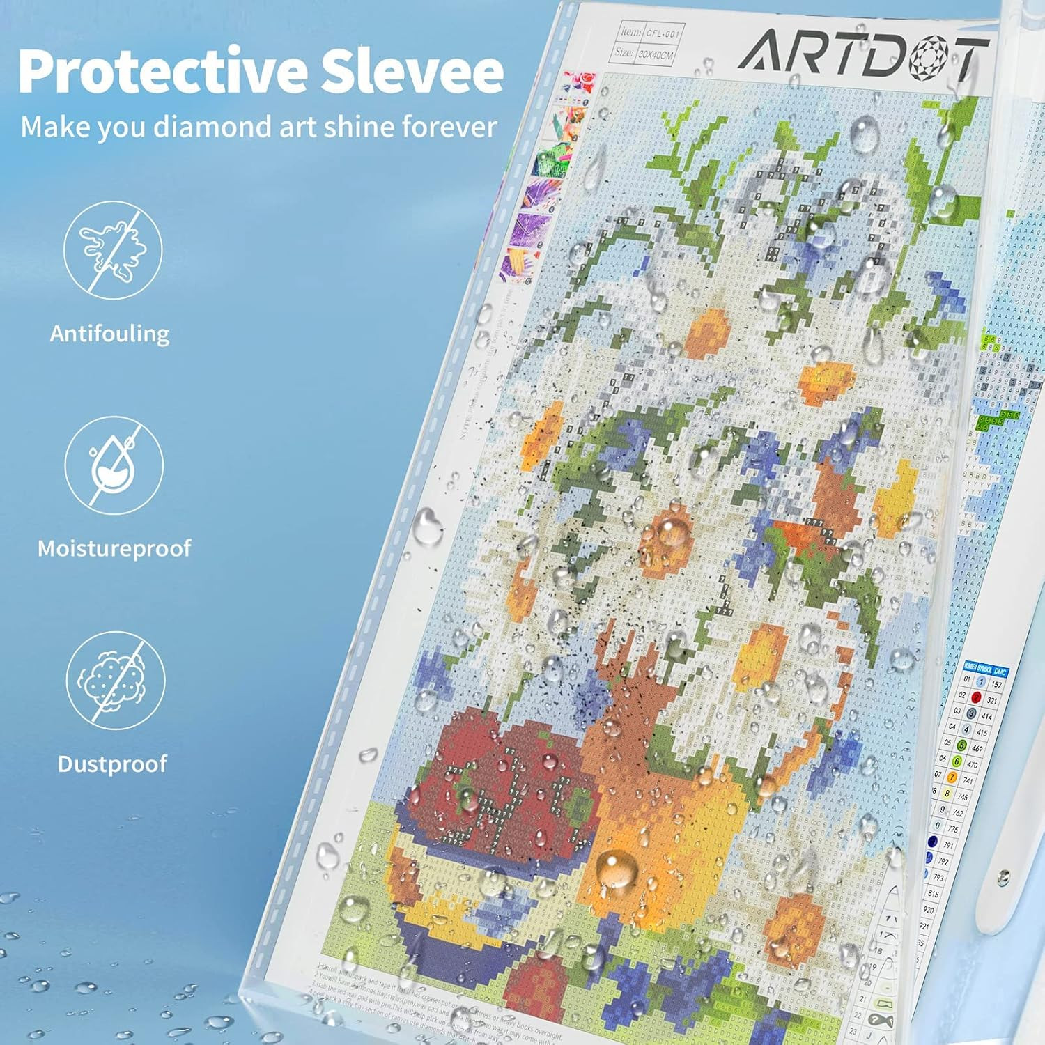 A3 Storage Book for Diamond Art Kits, Portfolio Folder for Diamond Painting Acce
