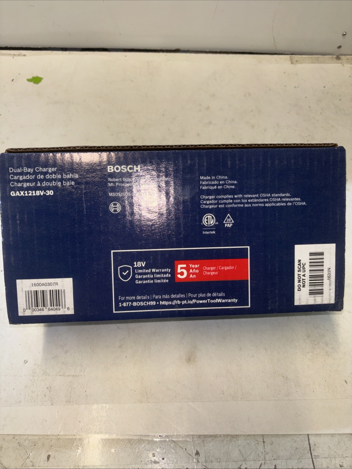 New Bosch Gax1218v-30 Lithium Ion Battery Charger 12v Max 18v New in Box.R 9015
