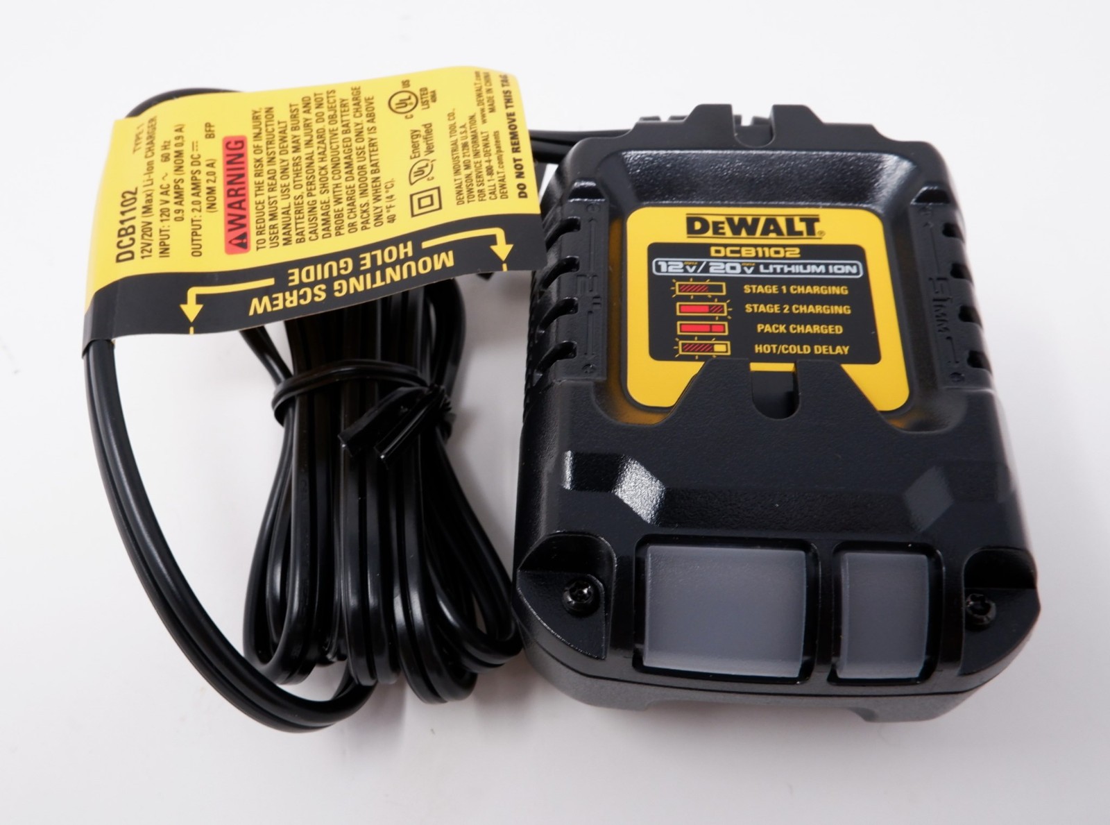 DEWALT GENUINE DCB1102 12/20V LITHIUM ION BATTERY CHARGER 2.0 AMP – NEW!