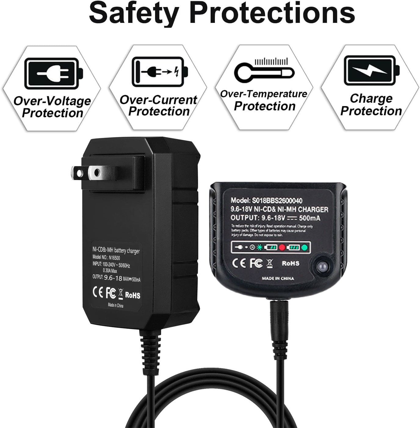 9.6V-18V Ni-Cd/Ni-MH Battery Charger for Black & Decker A18 HPB12 HPB14 HPB18